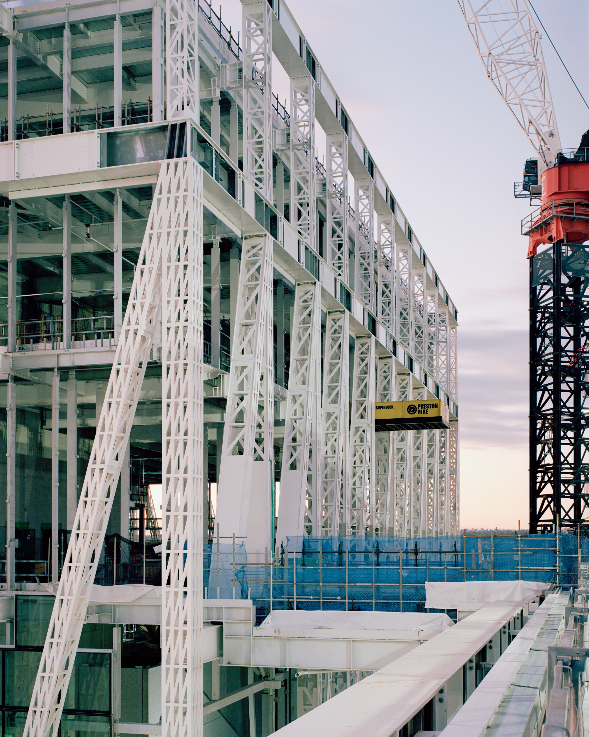 Powerhouse Parramatta construction site - exoskeleton steel view